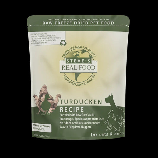 Steves Real Food  Freeze Dried Turducken Nuggets Dog And Cat 20 Oz